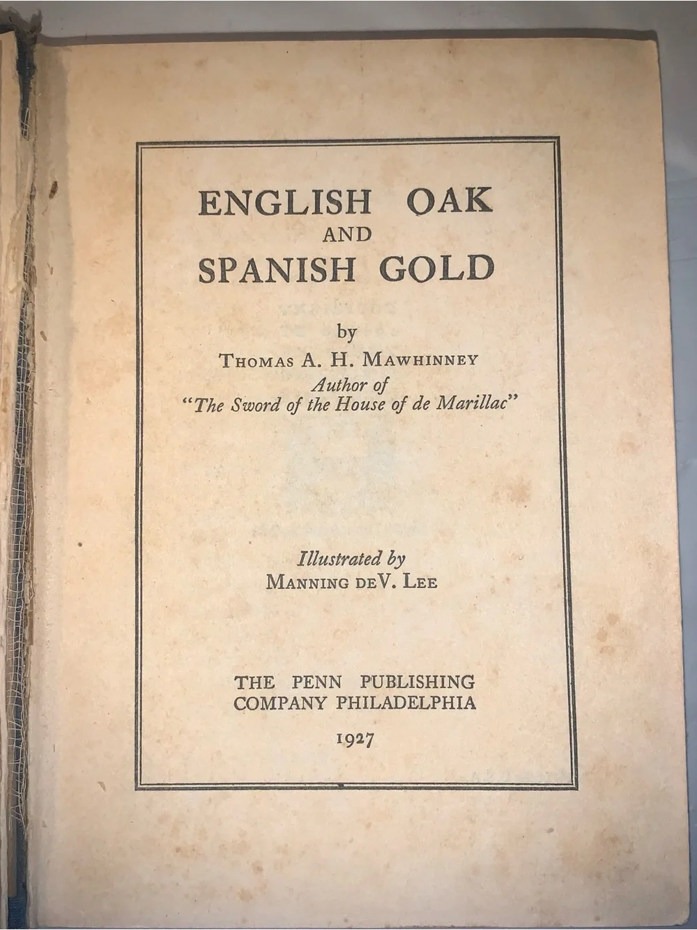 Vintage  English Oak and Spanish Gold Illustrated Hardcover Book
